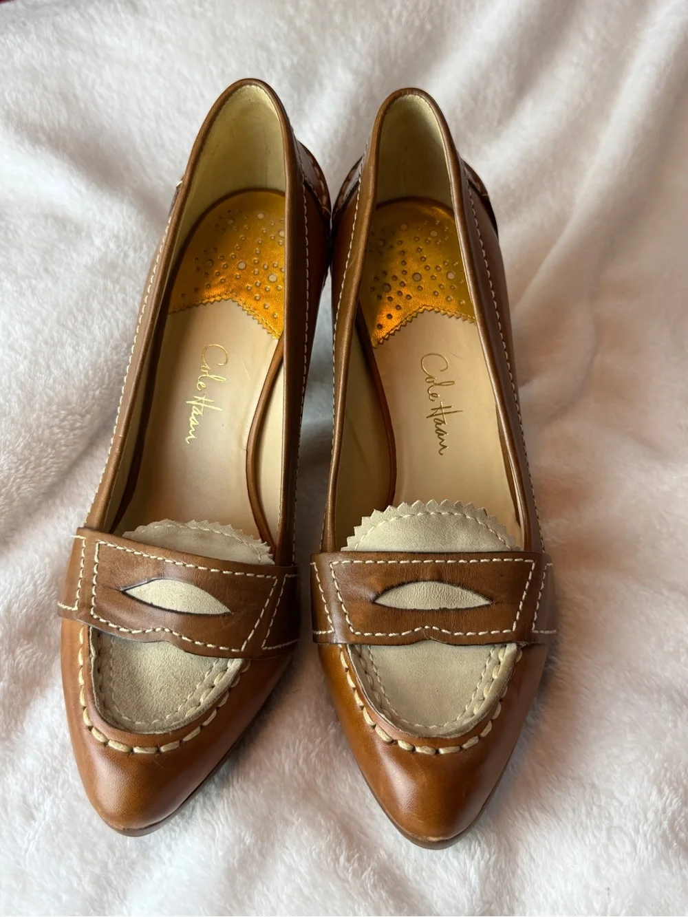 Cole Haan Nike Air Two-Tone Leather Loafer Pumps